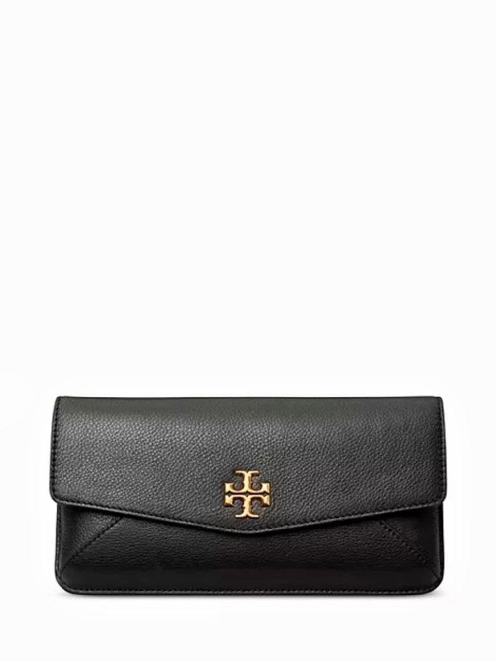 Tory Burch Black Pebbled Leather Envelope Clutch Crossbody Bag - Excellent Condi